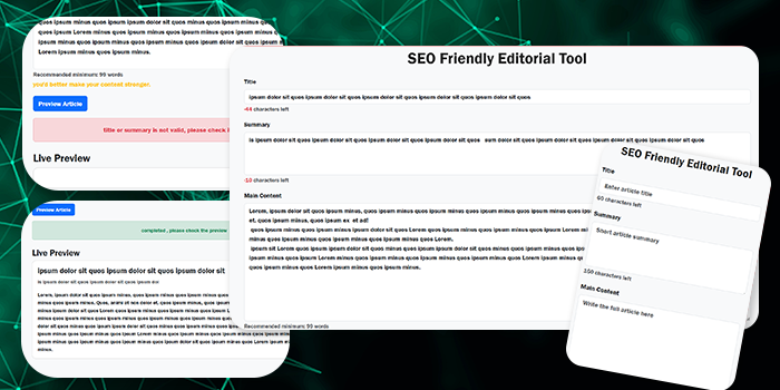 SEO-Friendly Editorial Tool screenshot